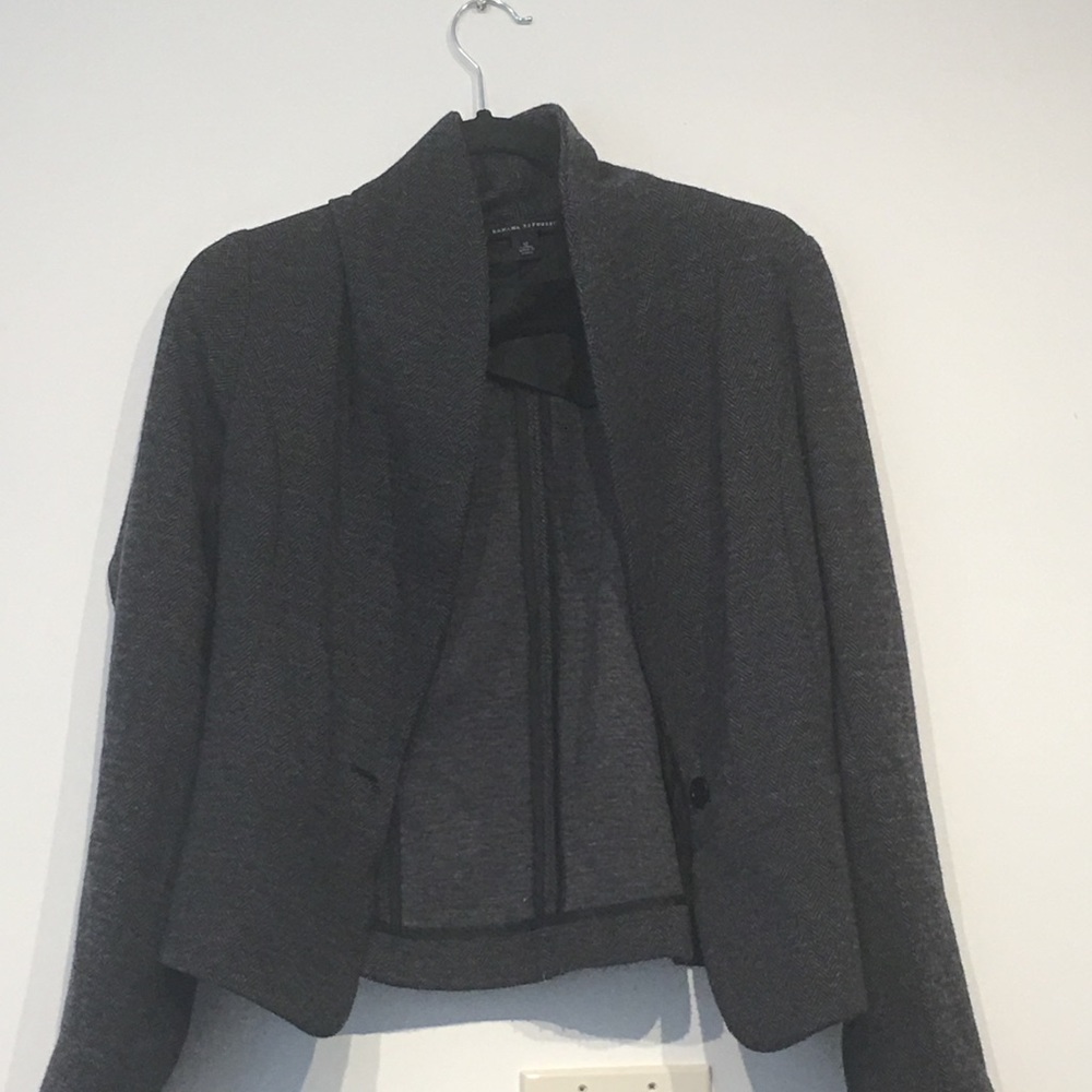 Banana Republic Grey Herringbone Knit Blazer